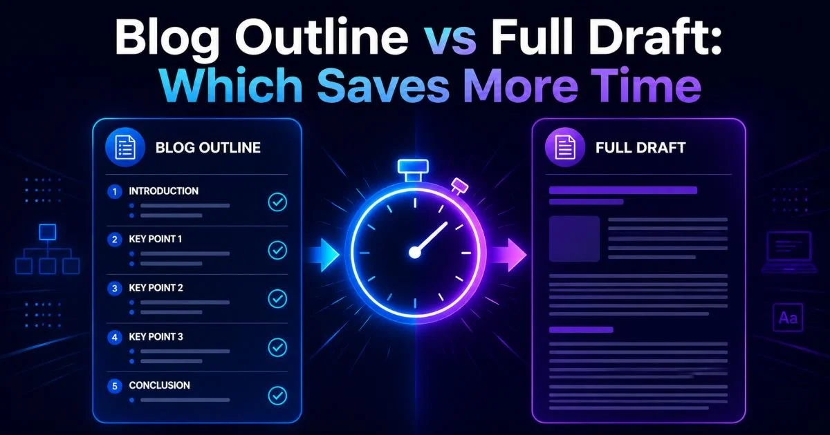 Blog Outline vs Full Draft: Which Saves More Time